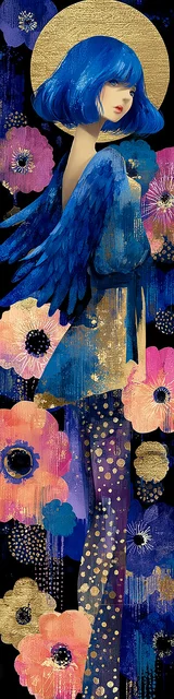 Free angel bookmark featuring gold halo angel